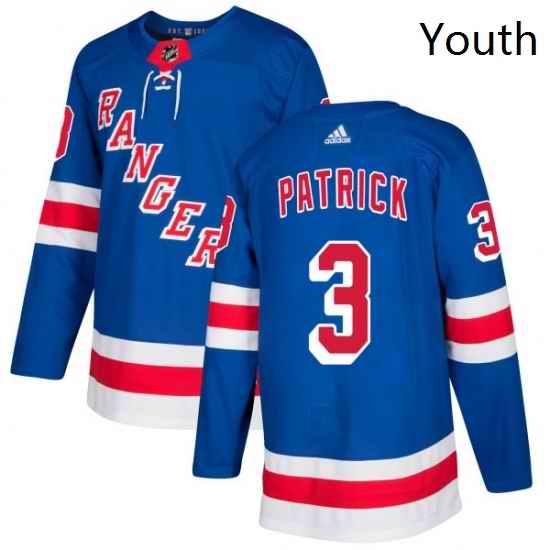 Youth Adidas New York Rangers 3 James Patrick Authentic Royal Blue Home NHL Jersey